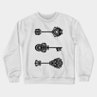 Collection of Decorative Vintage Keys Crewneck Sweatshirt